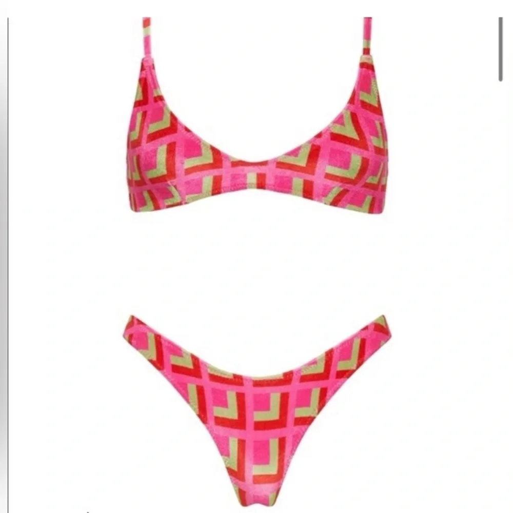 triangl swimwear Pink Geometric Bikini Set